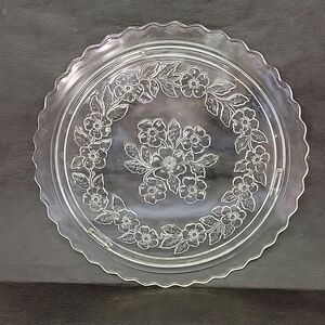 Vintage Apple Blossom Sovereign House Footed Cake Plate 11.5” Serving Plate